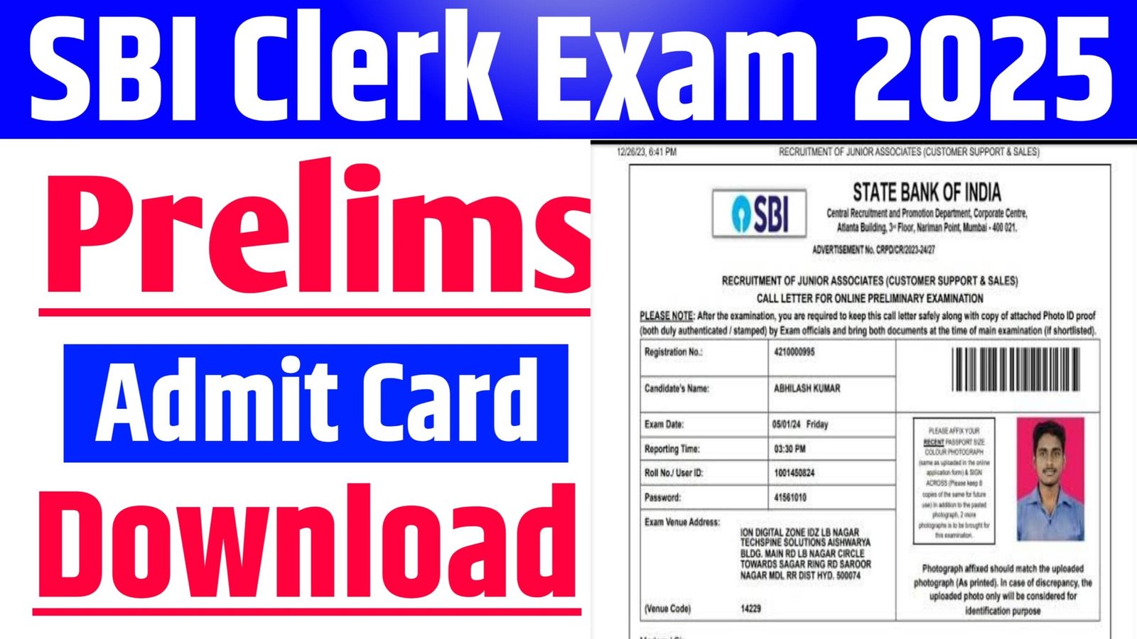 SBI Clerk Admit Card 2025 at sbi.co.in: JA Pre Exam Start From February 22, Check Steps to Download Hall Ticket