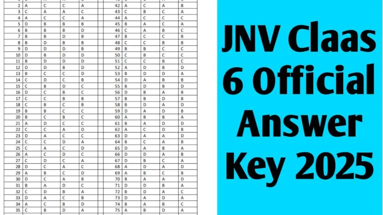 JNV 6th Class Official Answer Key 2025 - Check With Paper Solutions Set Wise