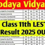Navodaya Class 11th Result 2025 - (OUT) - Check JNV Class 11 LEST Selection List & Cut Off @Navodaya.gov.in