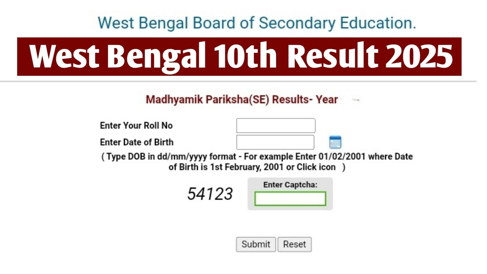 WB Madhyamik Result 2025 : Check West Bengal 10th Result 2025 & Marksheet at wbresults.nic.in