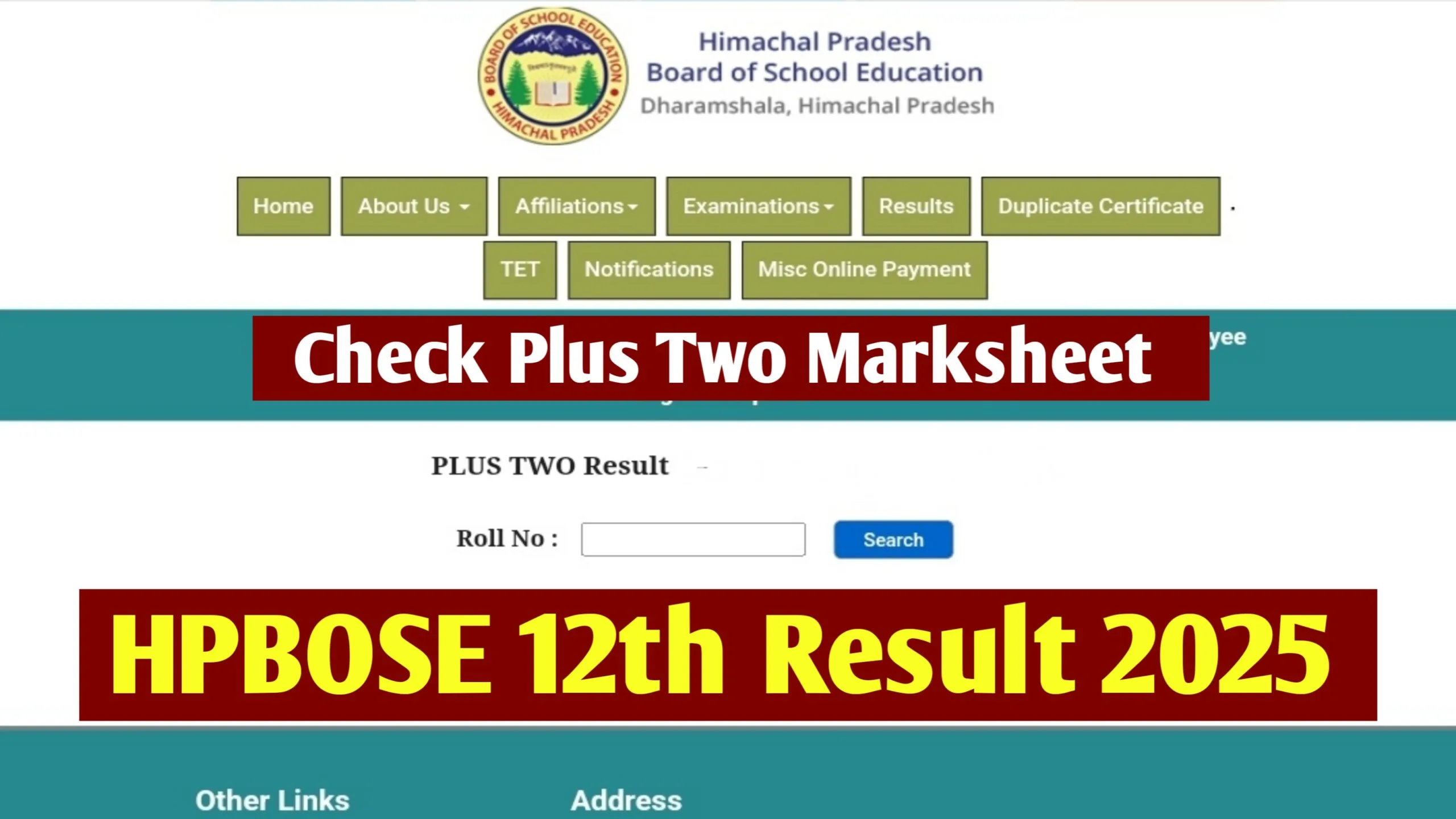 HPBOSE 12th Result 2025 : Check Himachal Pradesh Board 12th Result 2025 at hpbose.org