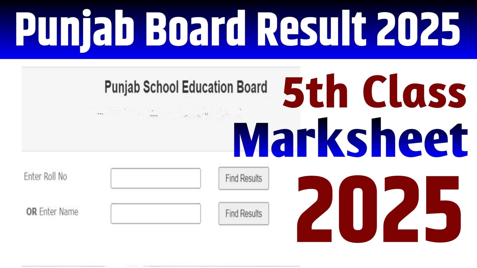 Punjab Board 5th Class Result 2025 : Check PSEB 8th Marksheet at pseb.ac.in - Full Scorecard Subject Wise